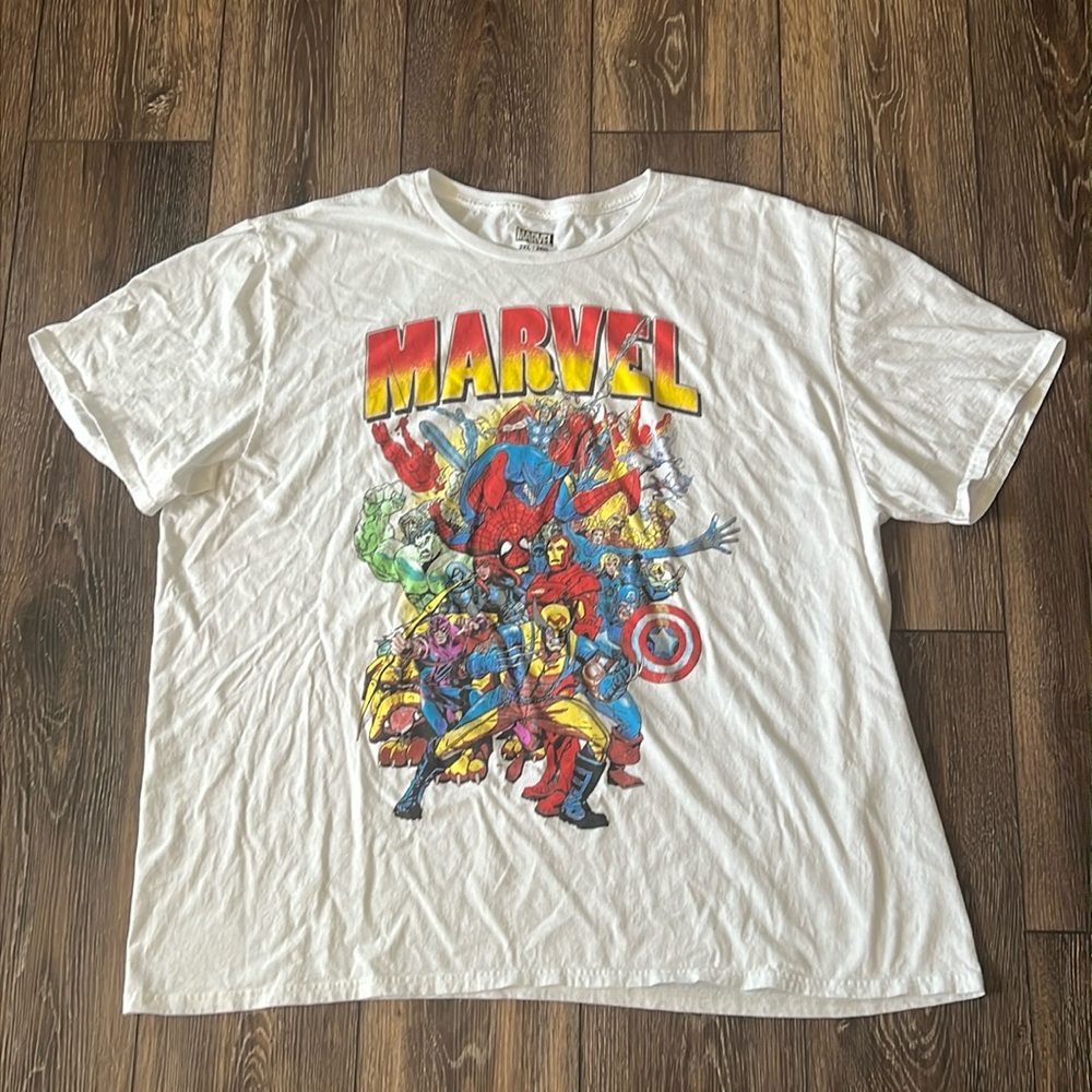 Marvel Comics White Graphic Shirt Mens Size 2XL